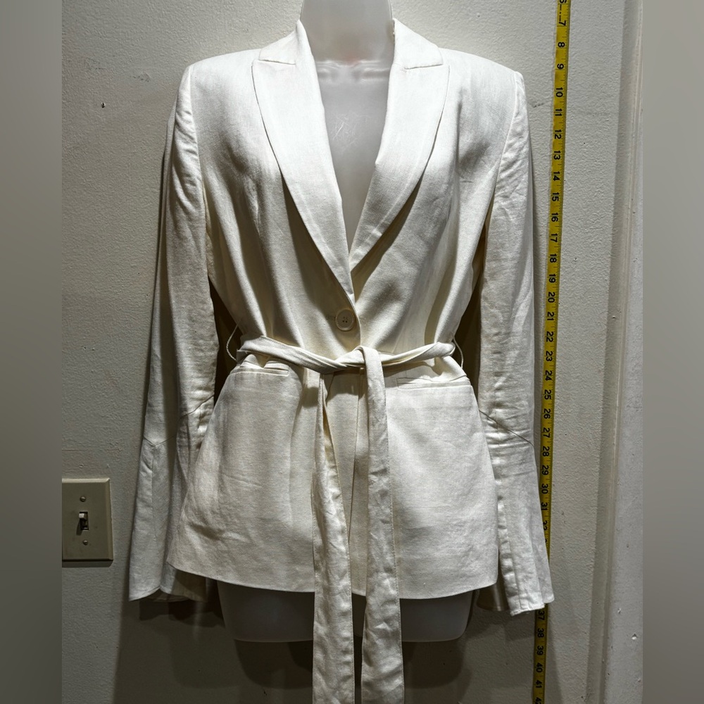 Free People Elegant Women's Cream Belted Blazer